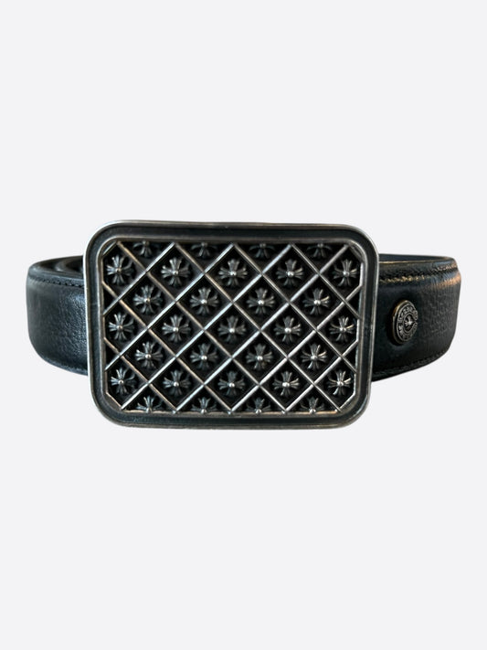 Chrome Hearts Black & Silver Cross Square Belt