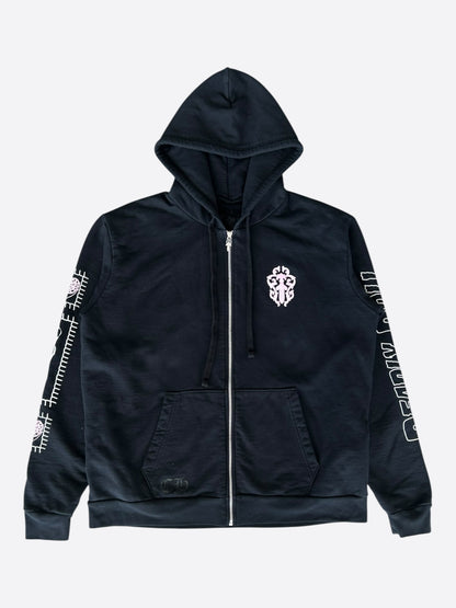 Chrome Hearts Black, White & Pink Deadly Doll Zip Up Hoodie