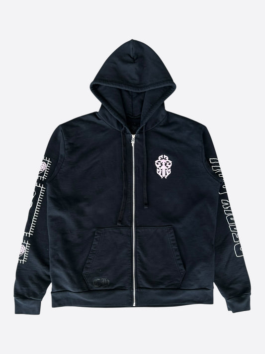 Chrome Hearts Black, White & Pink Deadly Doll Zip Up Hoodie
