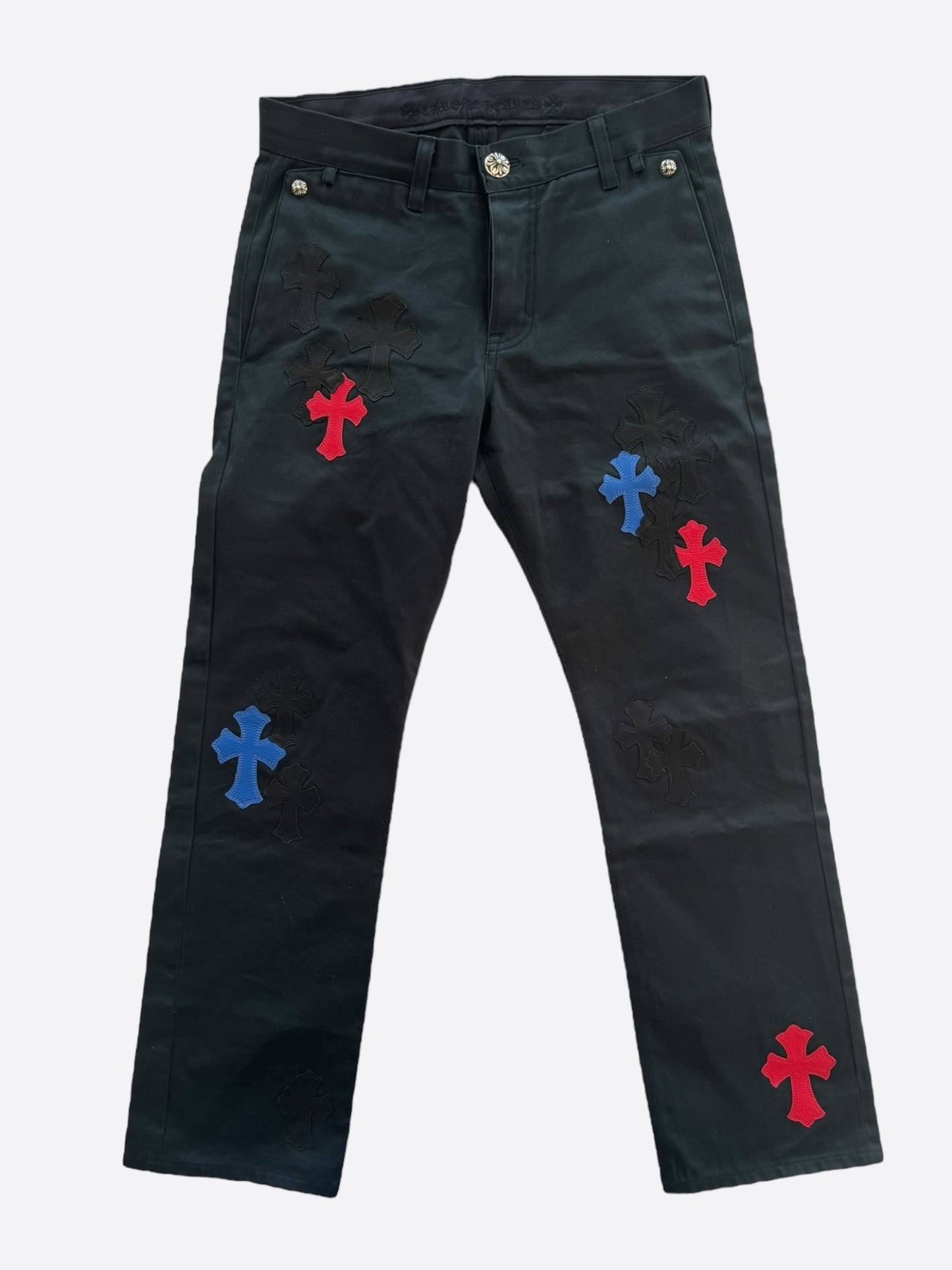 Chrome Hearts Dark Navy Multicolor Cross Patch Chino Pants