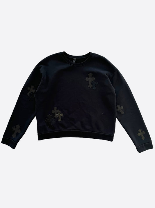 Chrome Hearts Black Cross Patch Cropped Sweater