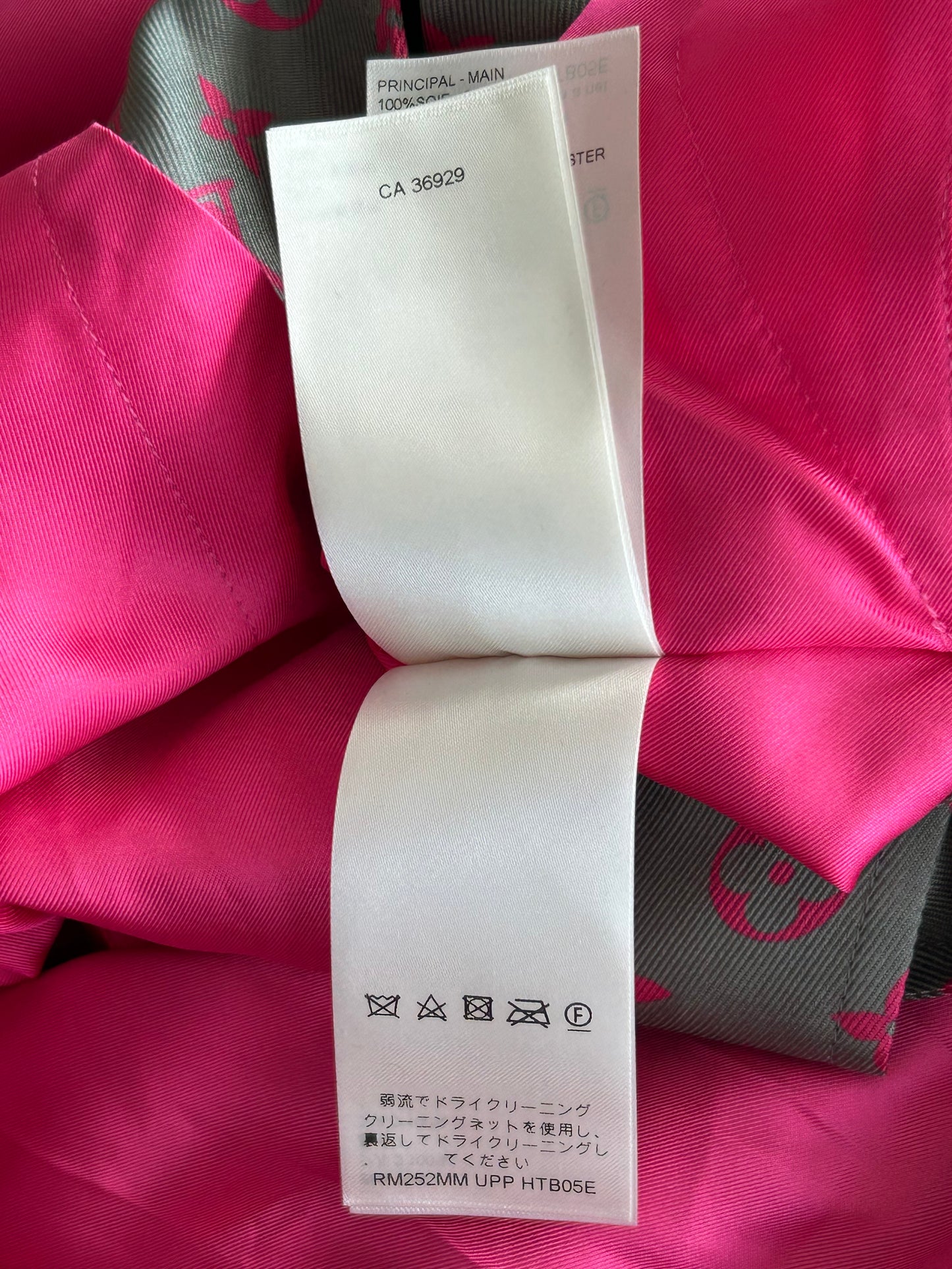 Louis Vuitton Grey & Pink Monogram Silk Jacket