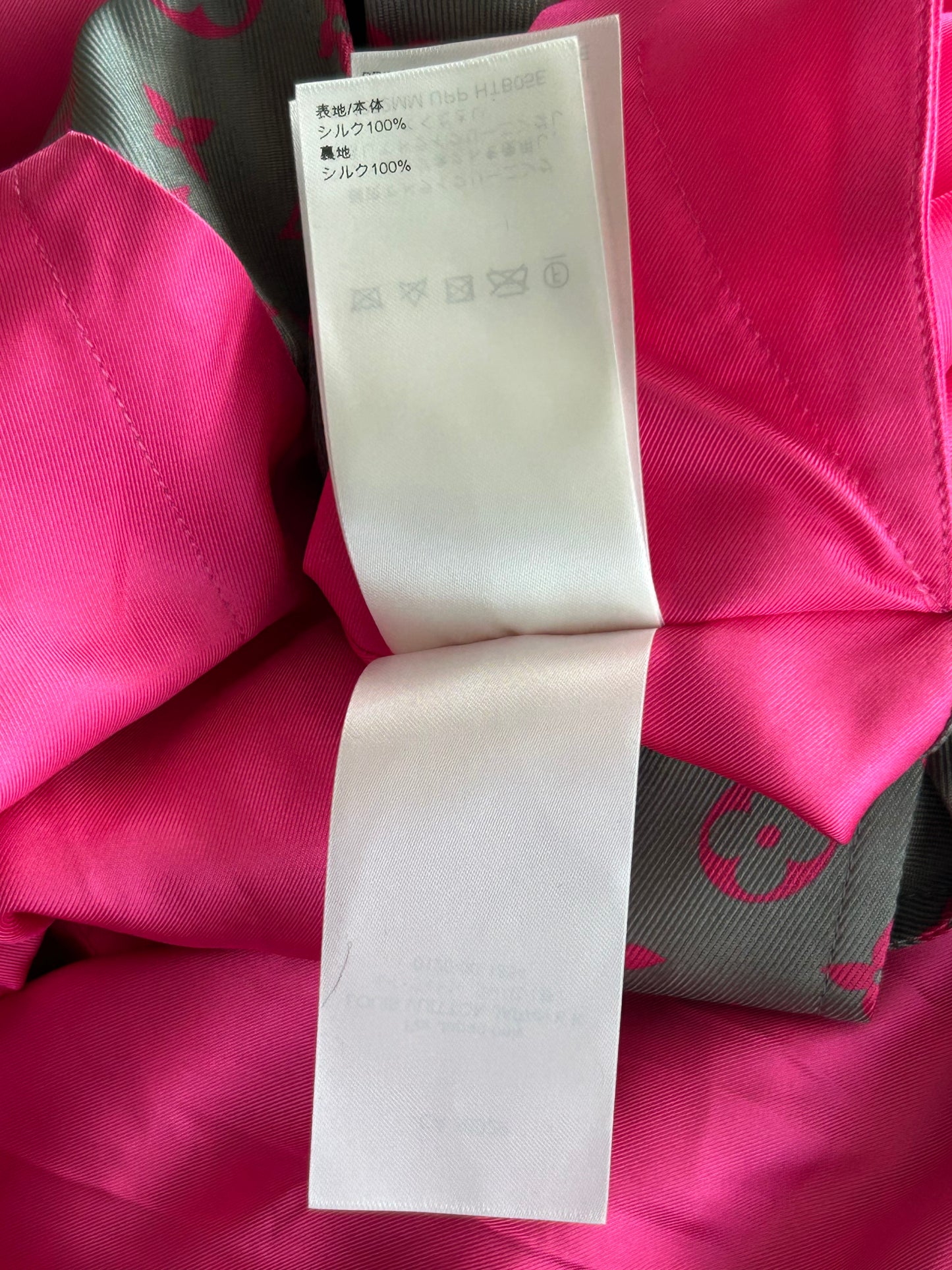 Louis Vuitton Grey & Pink Monogram Silk Jacket