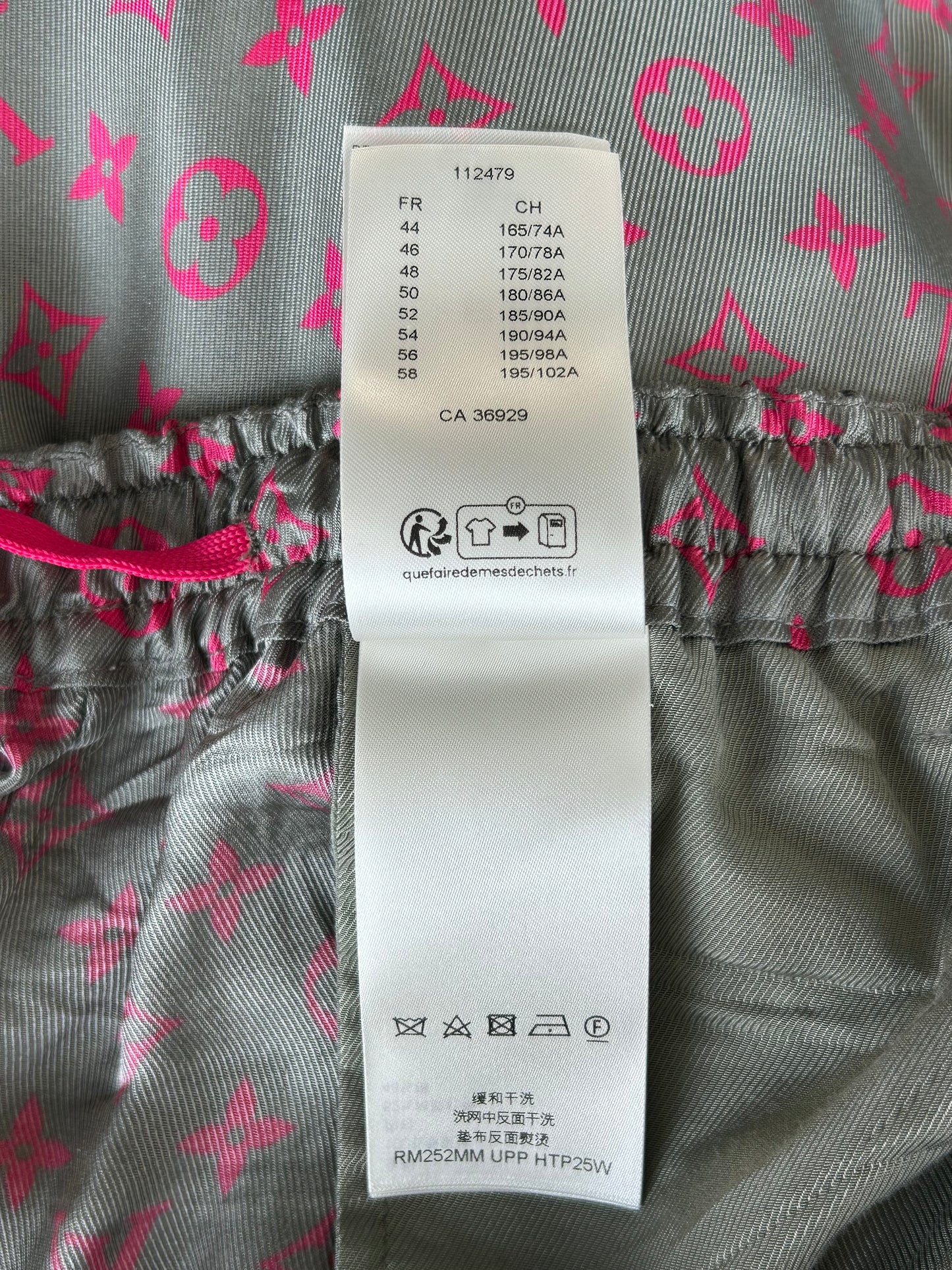 Louis Vuitton Grey & Pink Monogram Silk Pants