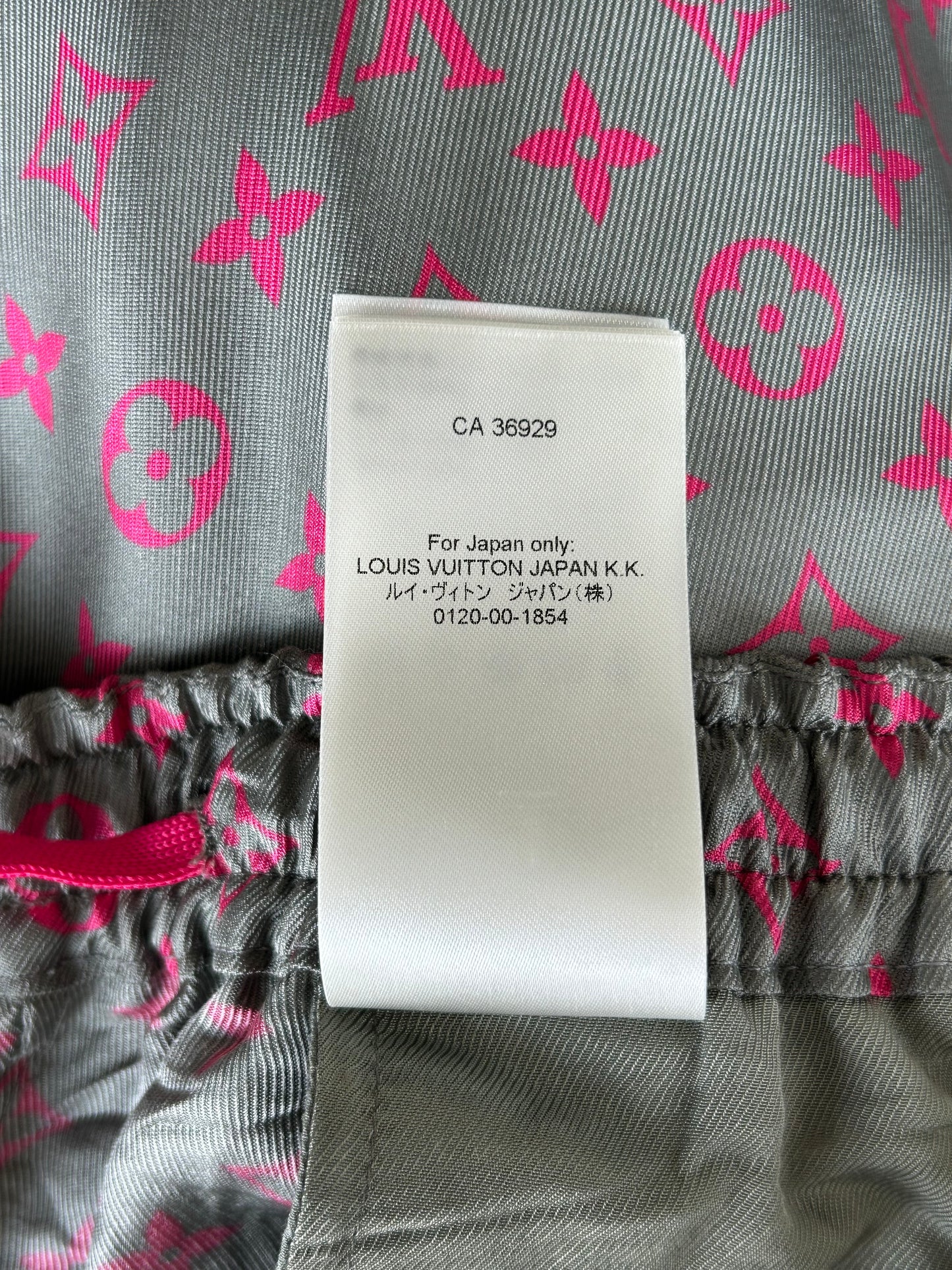Louis Vuitton Grey & Pink Monogram Silk Pants