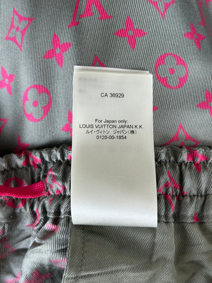 Louis Vuitton Grey & Pink Monogram Silk Pants