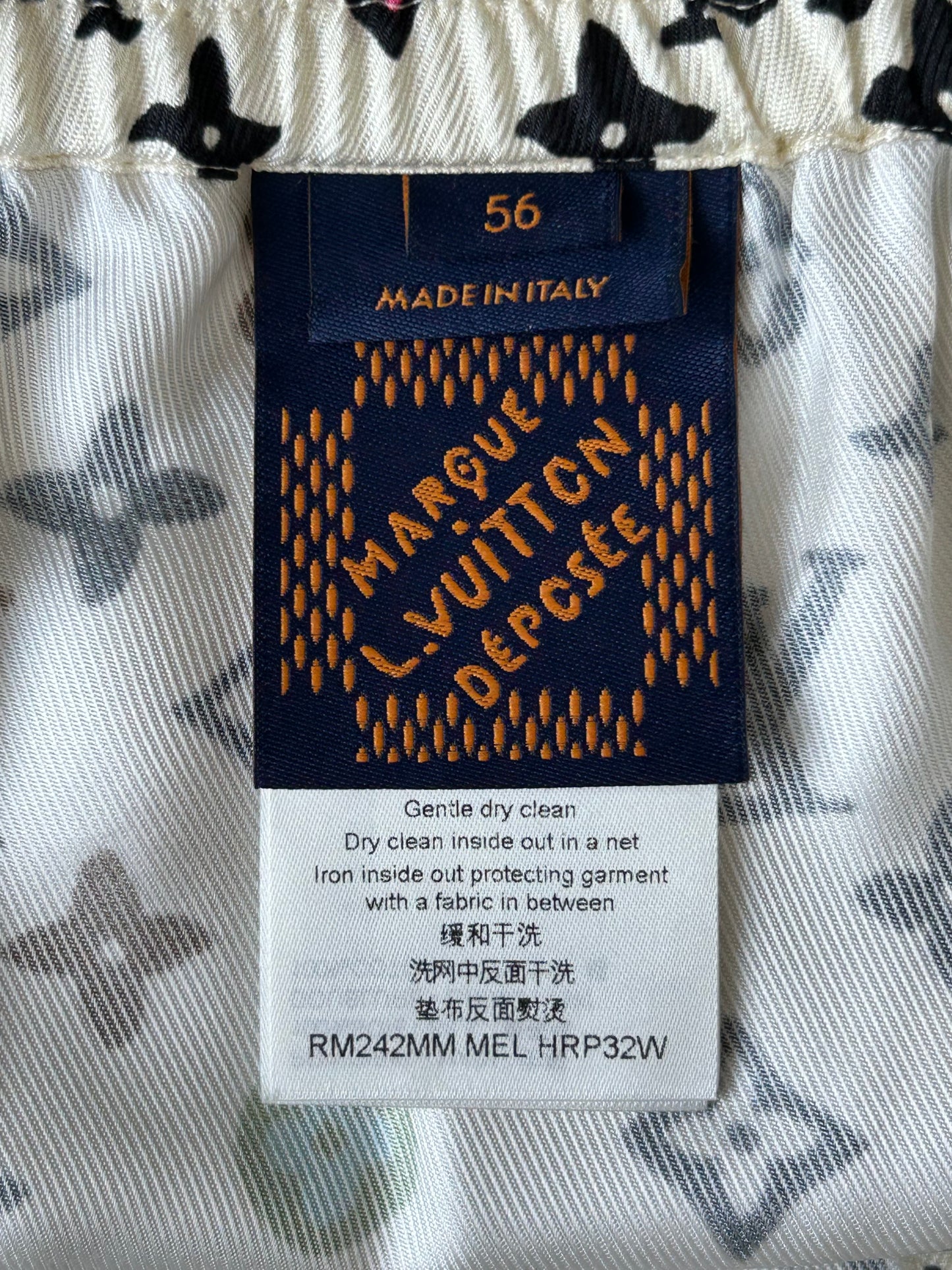 Louis Vuitton Tyler Cream Multicolor Monogram Silk Shorts