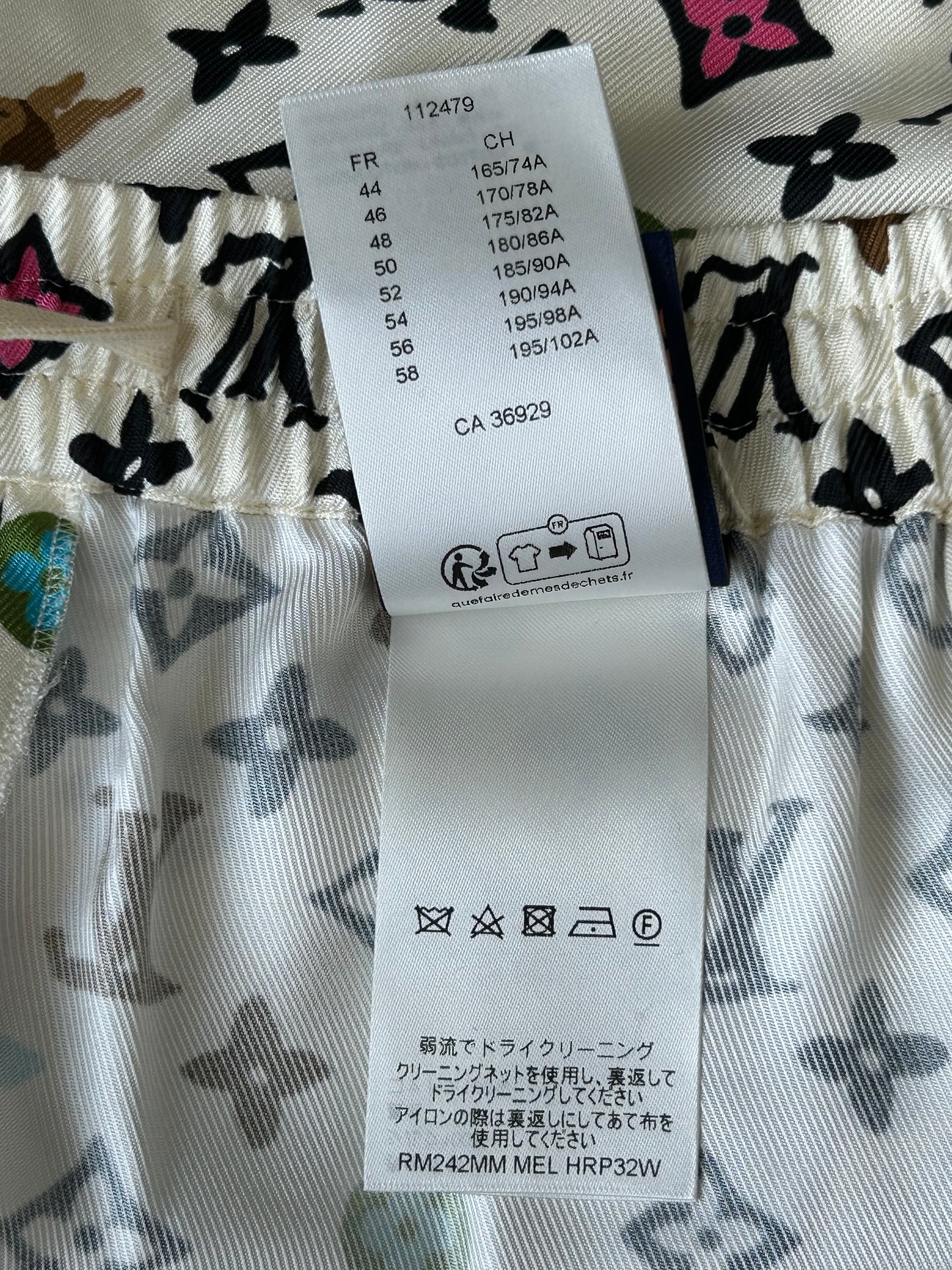 Louis Vuitton Tyler Cream Multicolor Monogram Silk Shorts