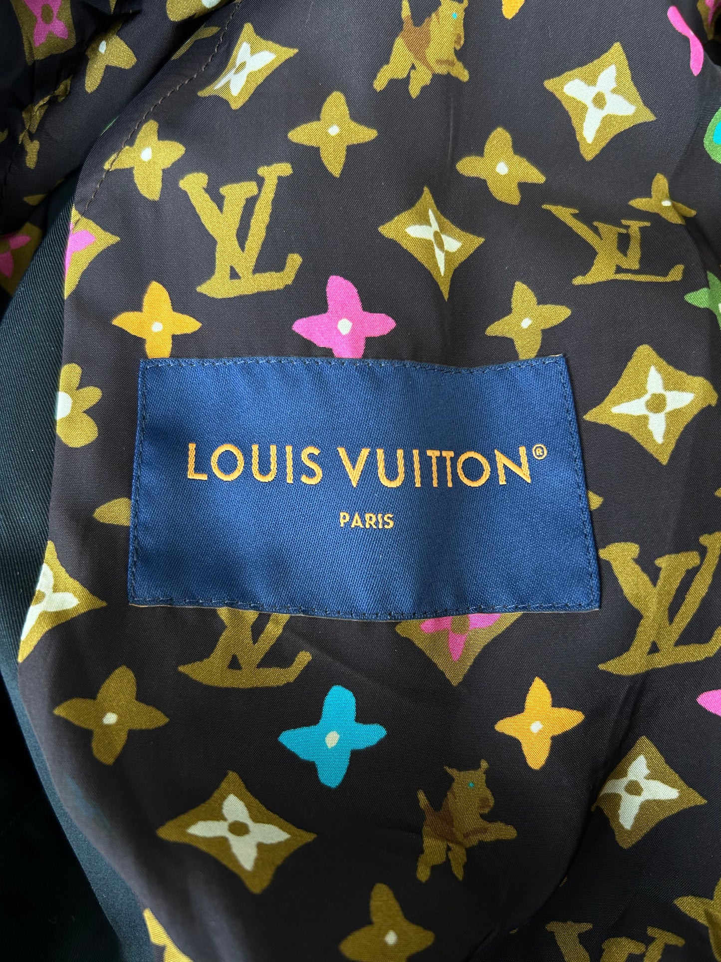 Louis Vuitton Tyler The Creator Navy & Multicolor Monogram Aviator Jacket