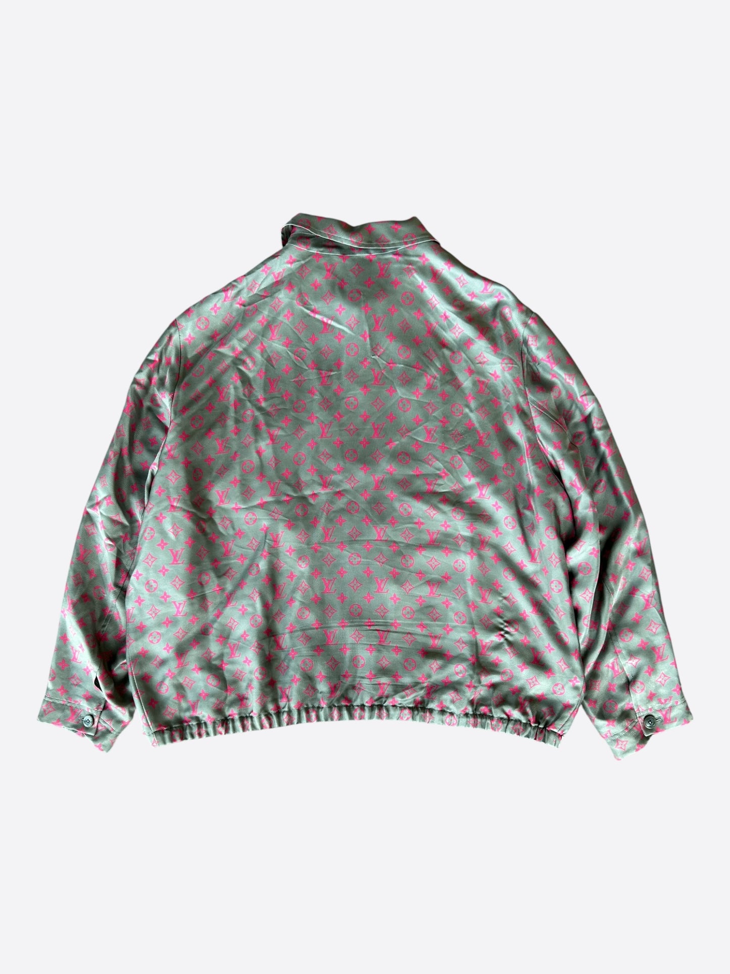 Louis Vuitton Grey & Pink Monogram Silk Jacket