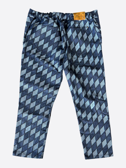 Louis Vuitton Blue Checkered Jeans