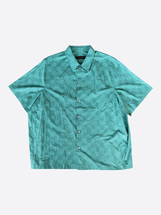 Louis Vuitton Green Damier Button Up Shirt