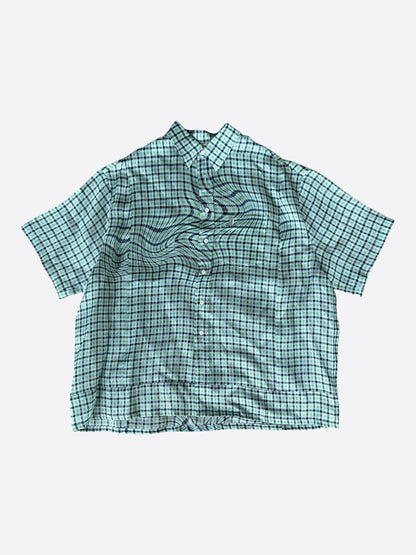 Lanvin Green Distorted Plaid Button Up Shirt