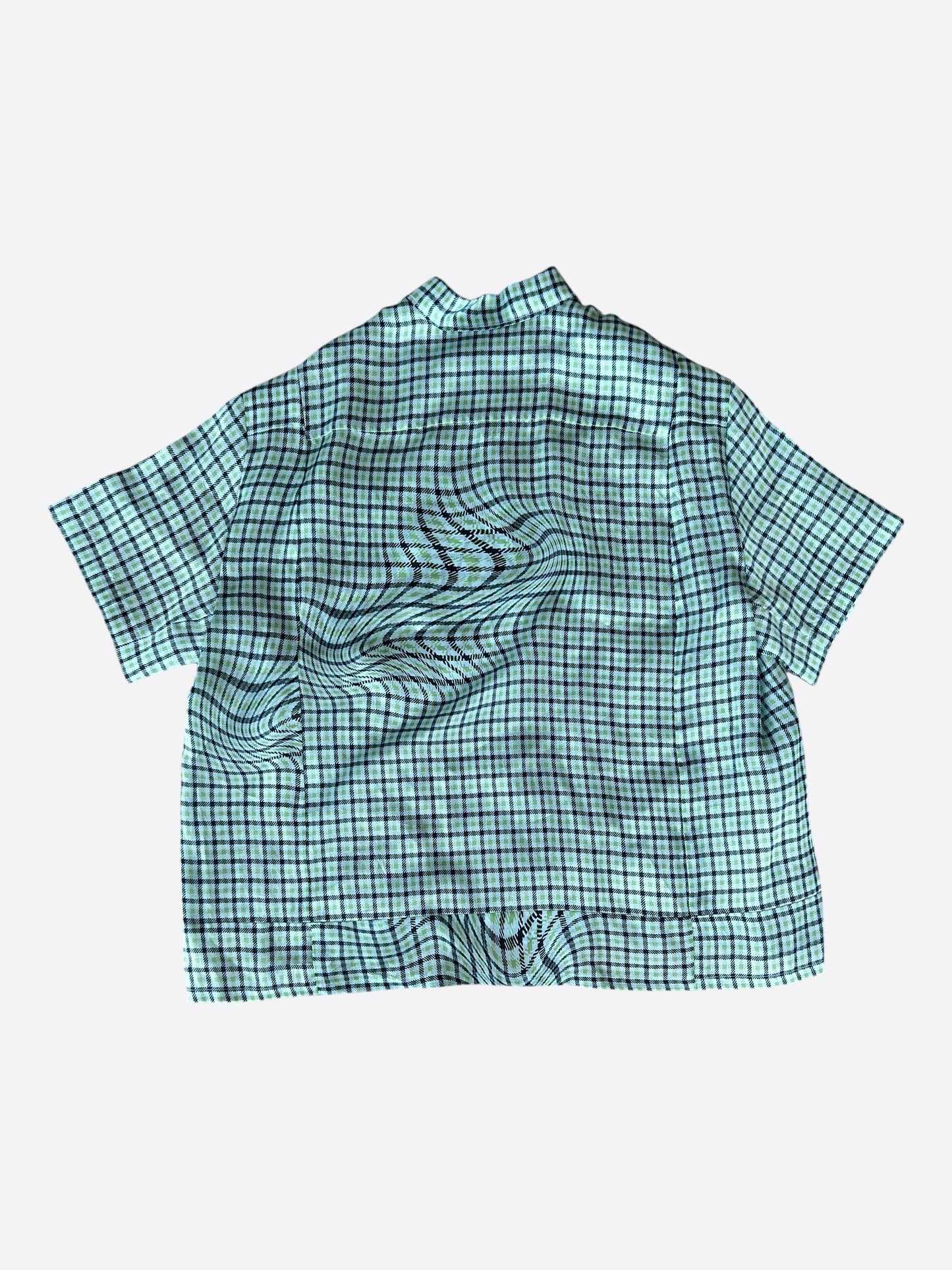 Lanvin Green Distorted Plaid Button Up Shirt