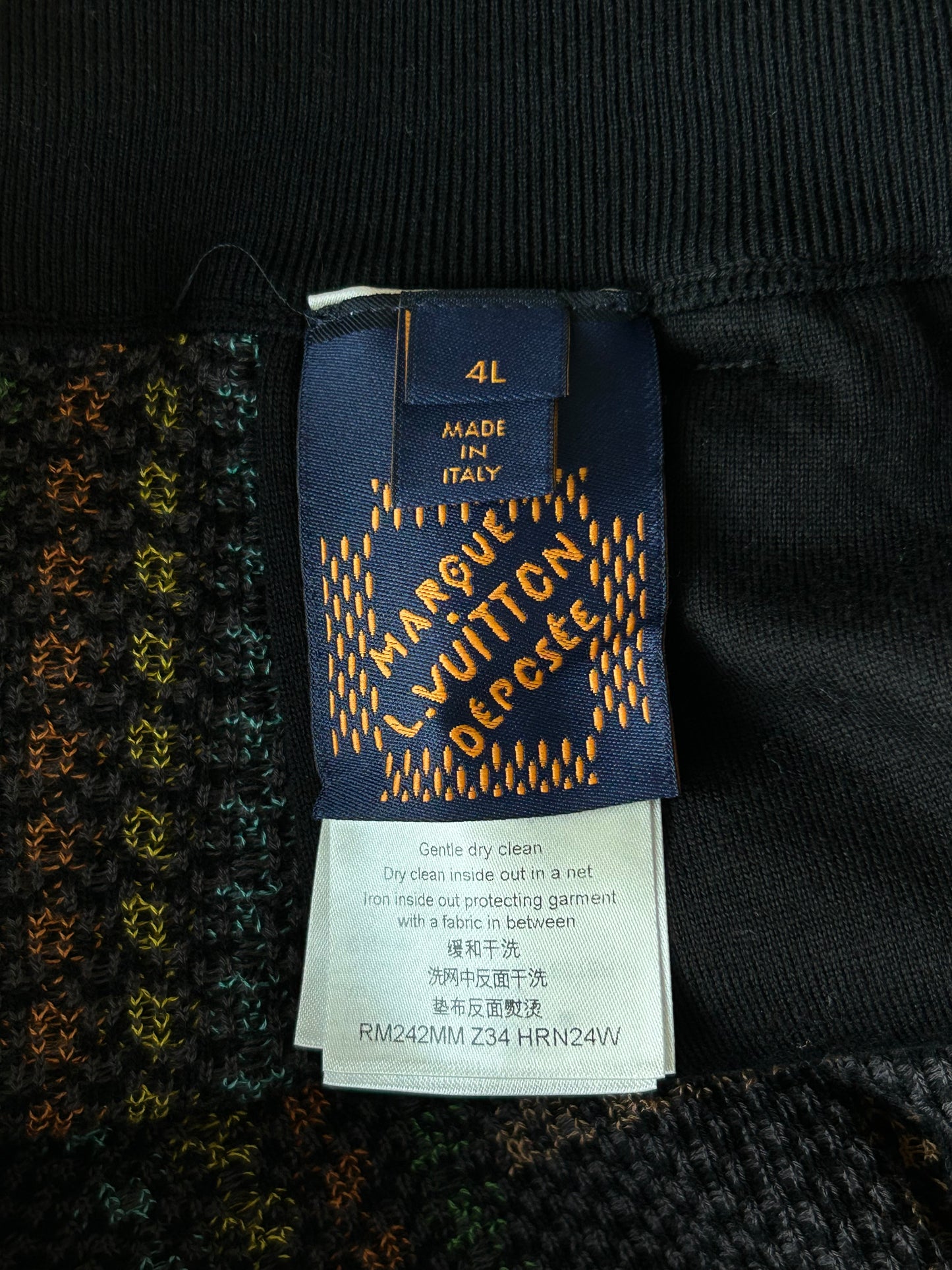 Louis Vuitton Black & Multicolor Damier Knit Shorts