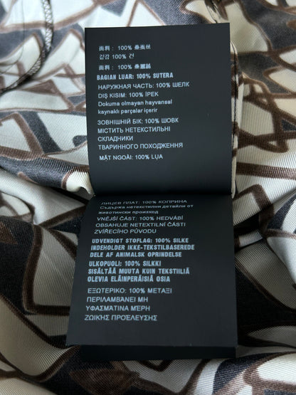 Prada Black & Multicolor Allover Logo Button Up Shirt