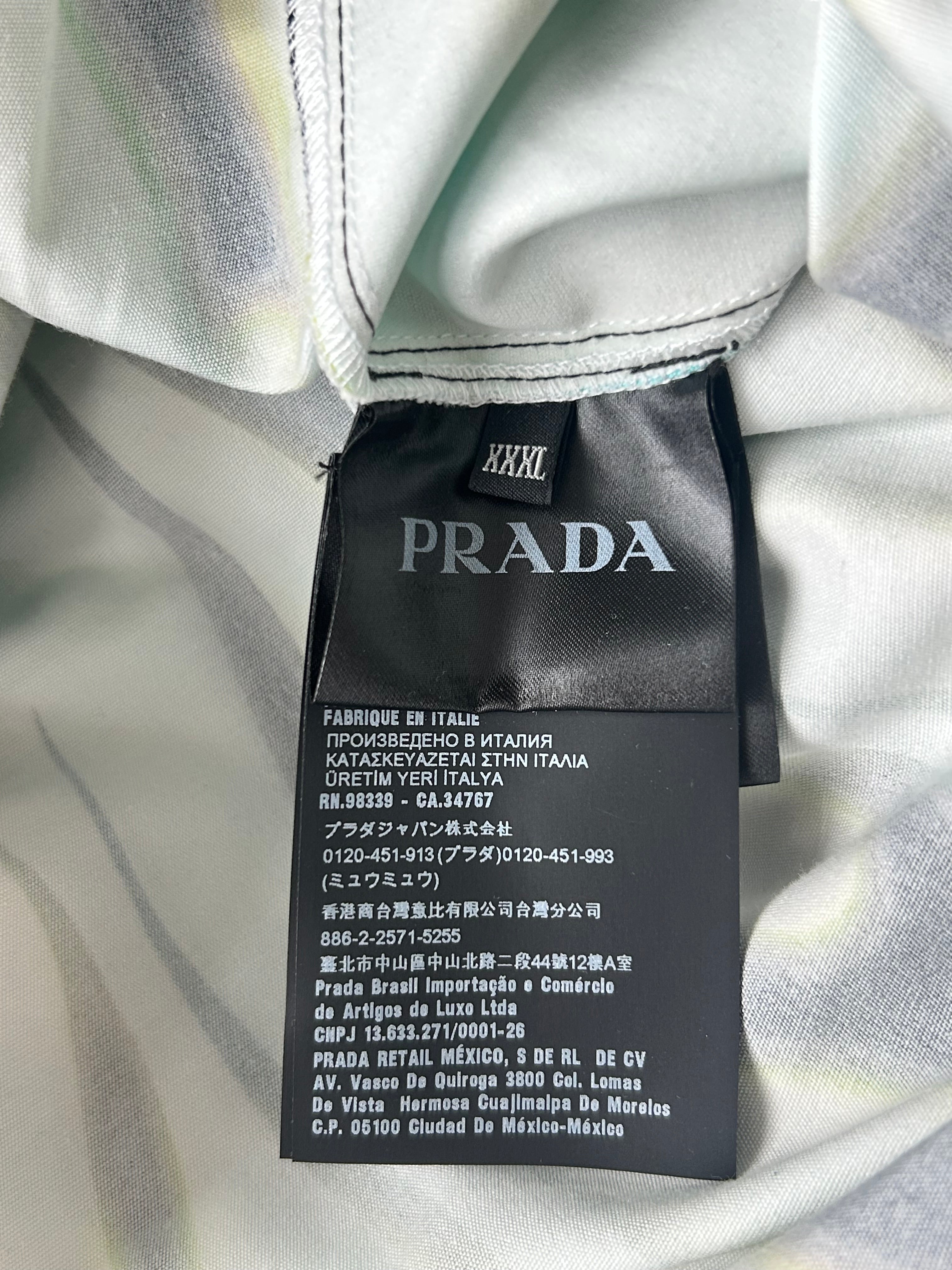 Prada White Flames Split Button Up Shirt – Savonches