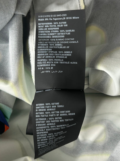 Prada White Flames Split Button Up Shirt