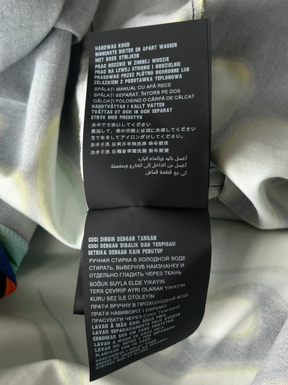 Prada White Flames Split Button Up Shirt