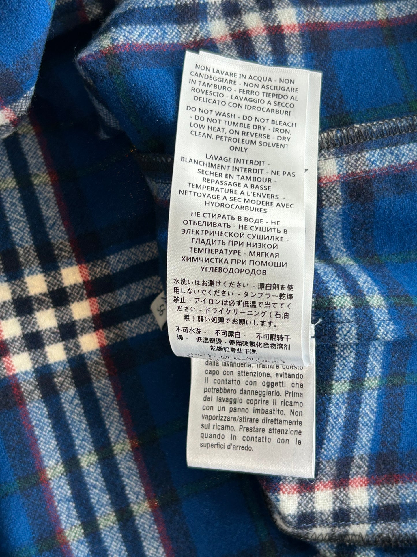 Gucci Blue & White Plaid Embroidered Button Up Shirt