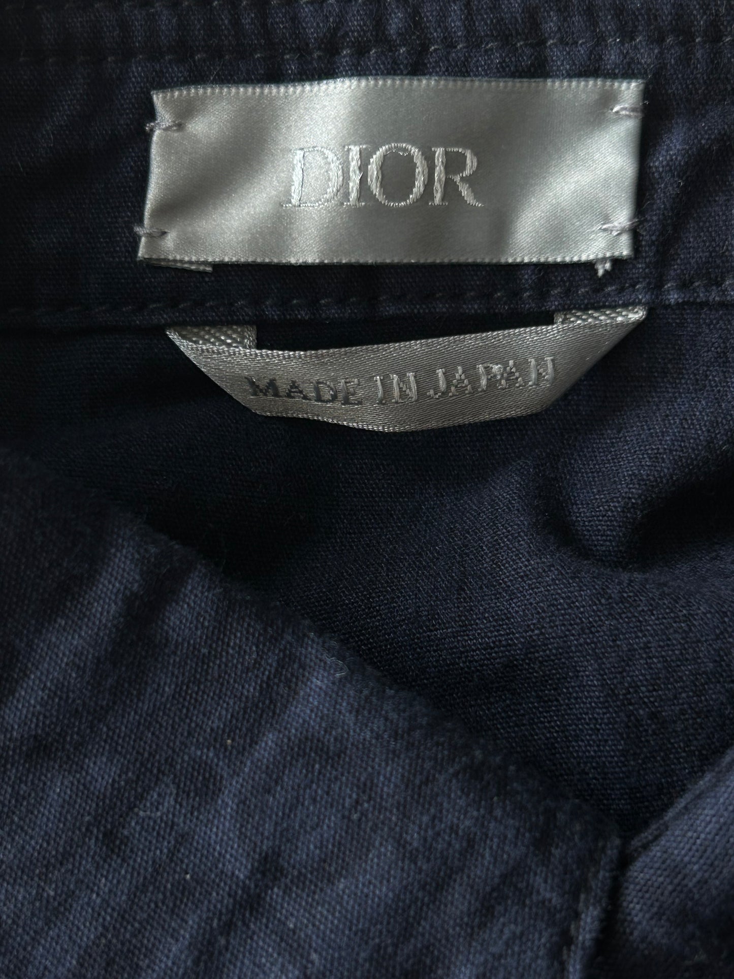 Dior Blue & Black Oblique Denim Button Up Shirt