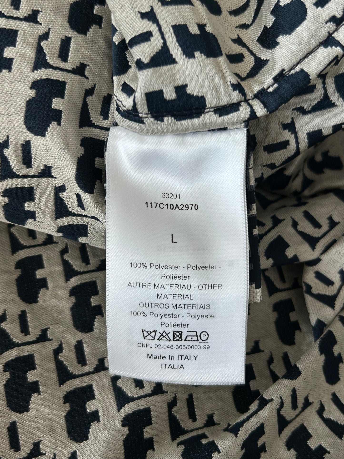 Dior Black & White Houndstooth Taffeta Oversized Women's Anorak