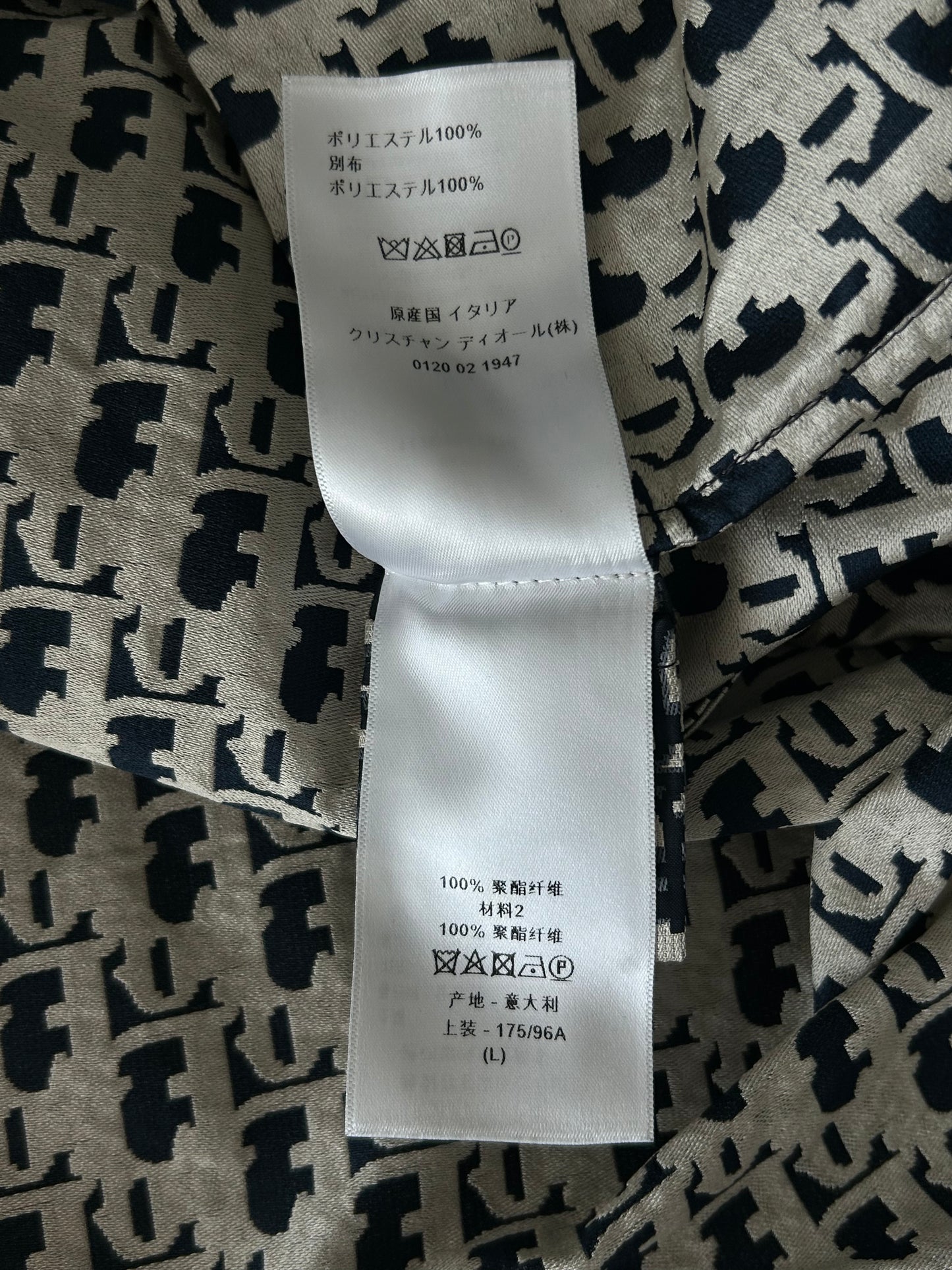 Dior Black & White Houndstooth Taffeta Oversized Women's Anorak