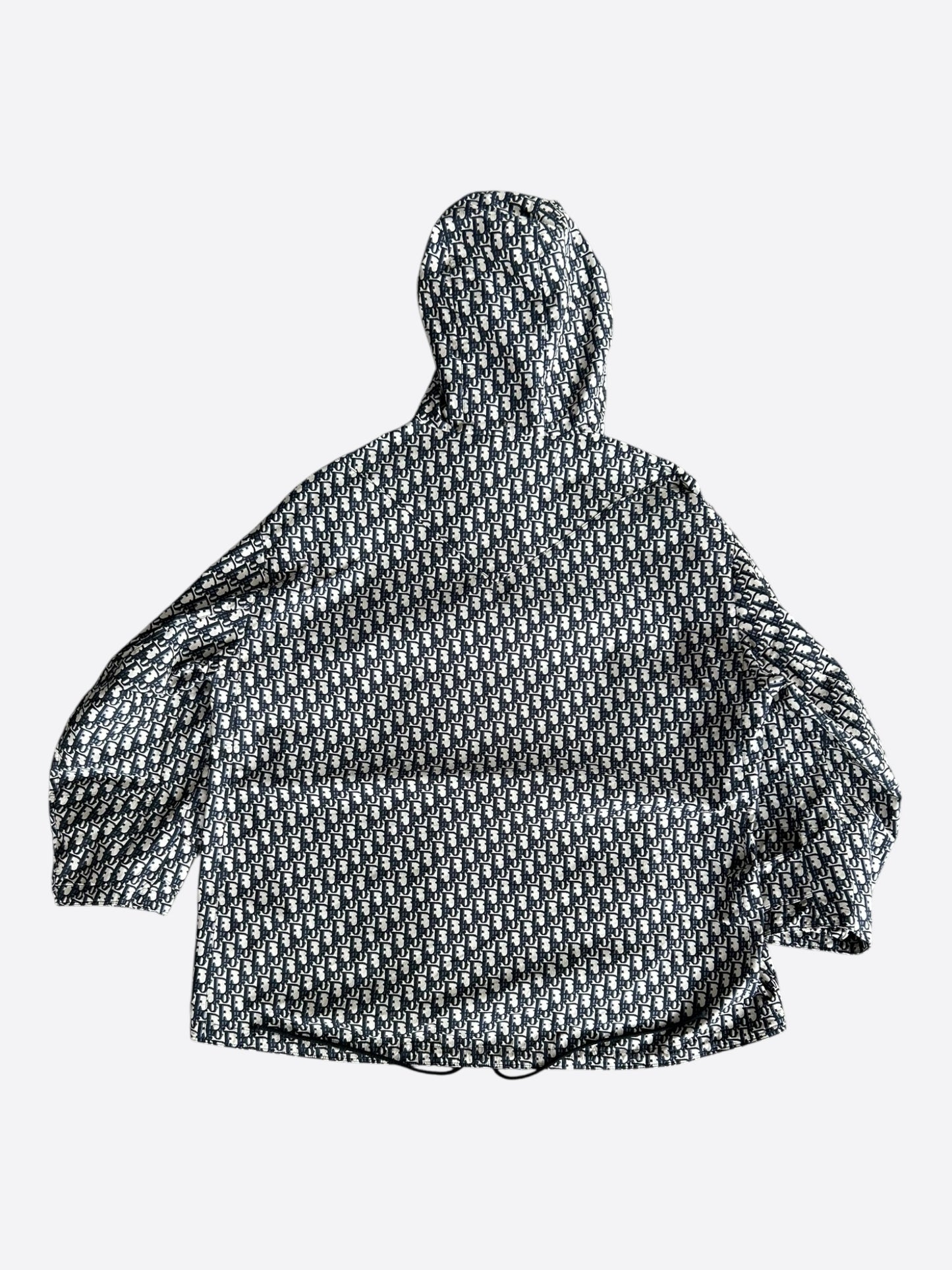 Dior Black & White Houndstooth Taffeta Oversized Women's Anorak