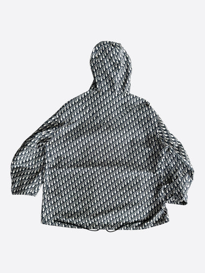Dior Black & White Houndstooth Taffeta Oversized Women's Anorak