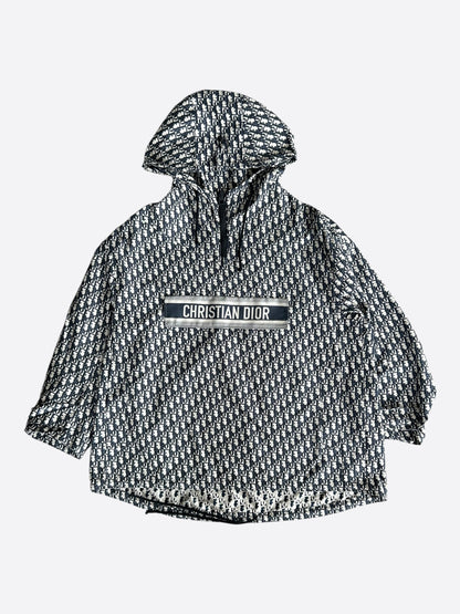 Dior Black & White Houndstooth Taffeta Oversized Women's Anorak