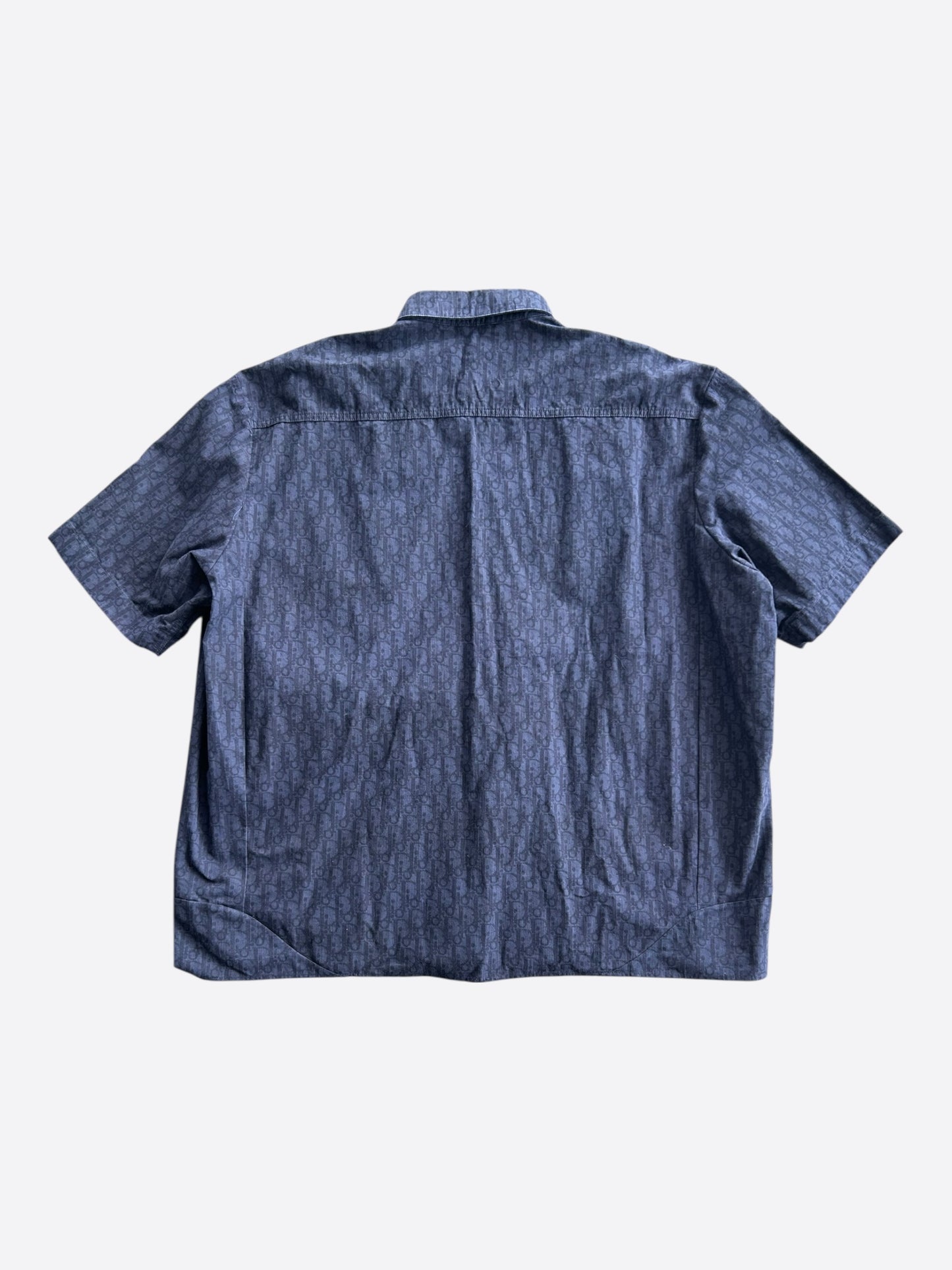 Dior Blue & Black Oblique Denim Button Up Shirt