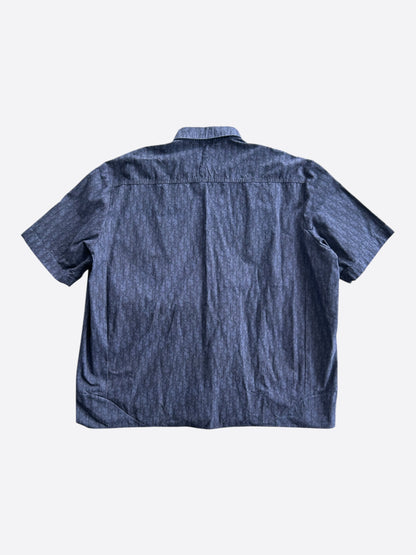 Dior Blue & Black Oblique Denim Button Up Shirt