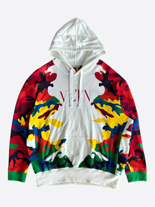 Valentino White & Camouflage Logo Hoodie