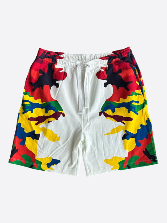 Valentino White & Camouflage Logo Shorts