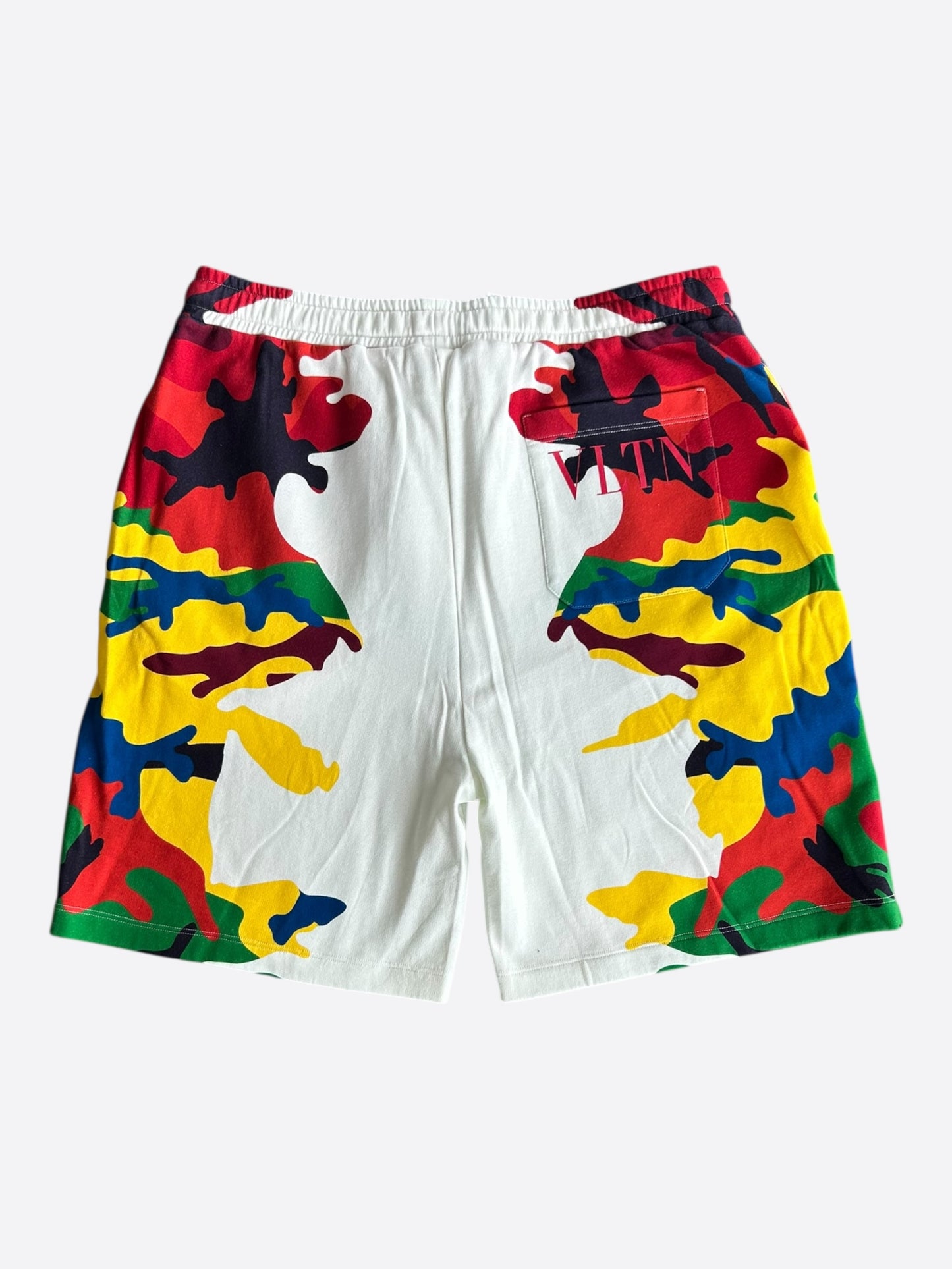 Valentino White & Camouflage Logo Shorts