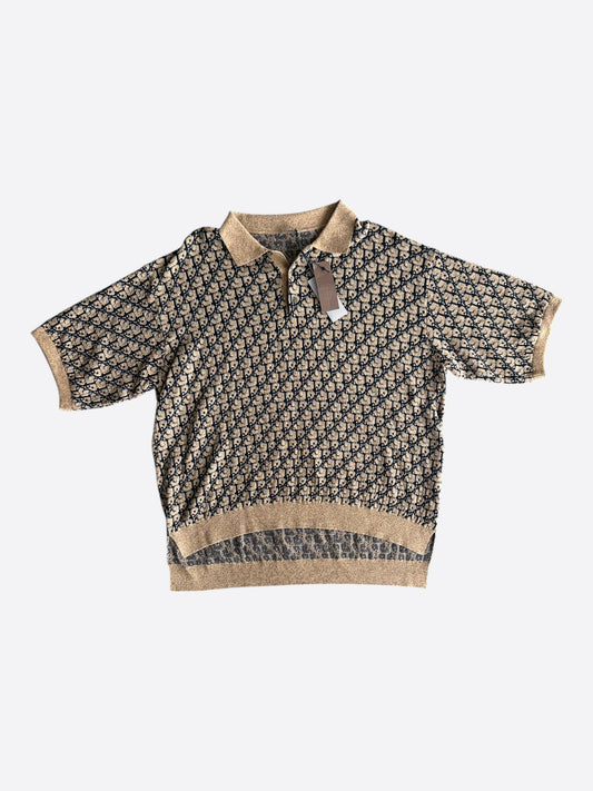 Dior Cactus Jack Beige Oblique Polo T-Shirt