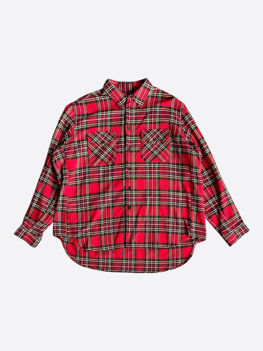 Gucci Red Plaid Checked Flannel Shirt