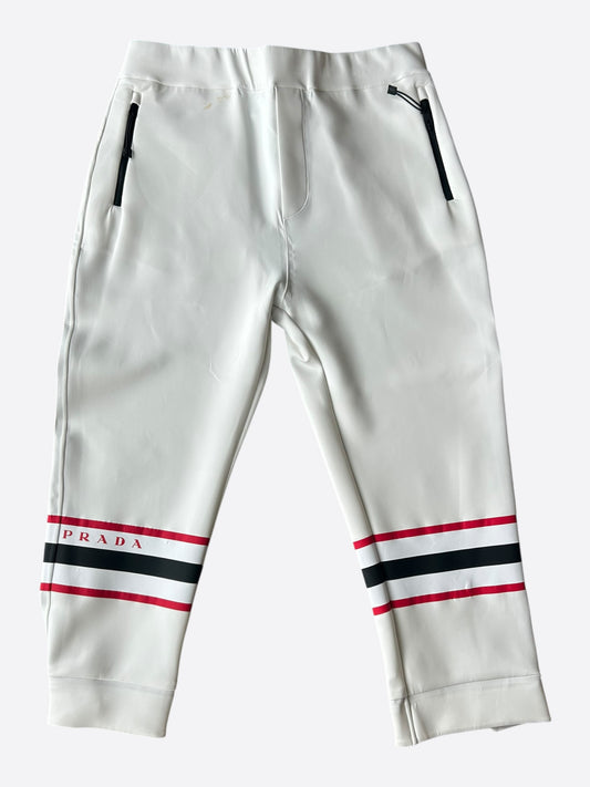 Prada White & Red Linnea Rossa Pants