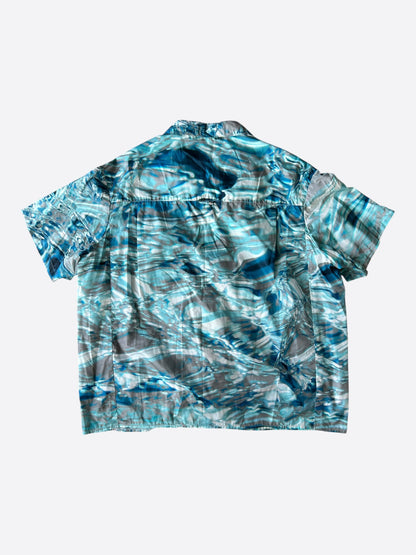 Prada Blue & Grey Oceanic Button Up Shirt