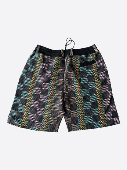 Louis Vuitton Black & Multicolor Damier Knit Shorts