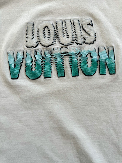 Louis Vuitton White Beads Logo T-Shirt