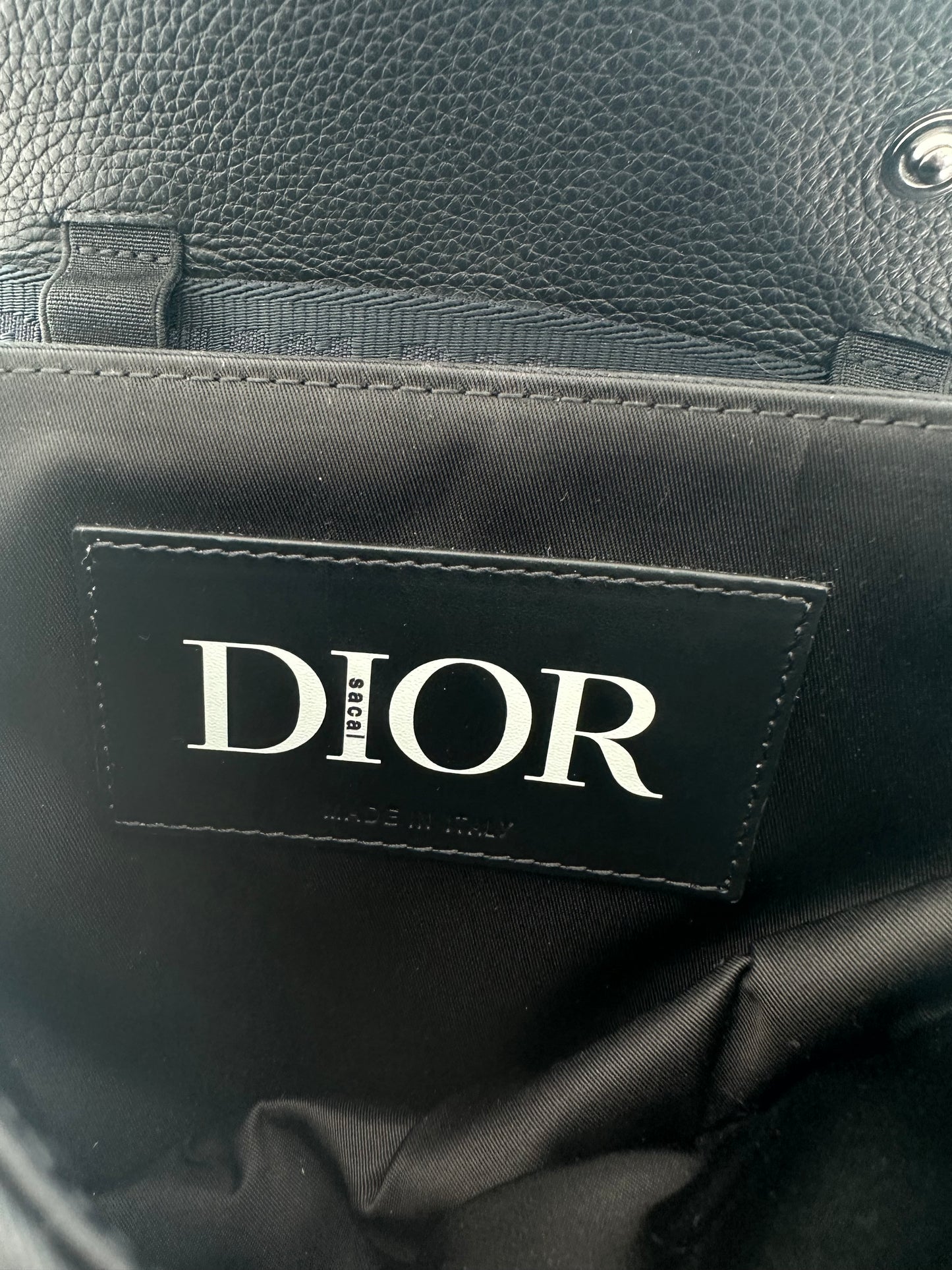 Dior Sacai Black Calfskin Saddle Bag