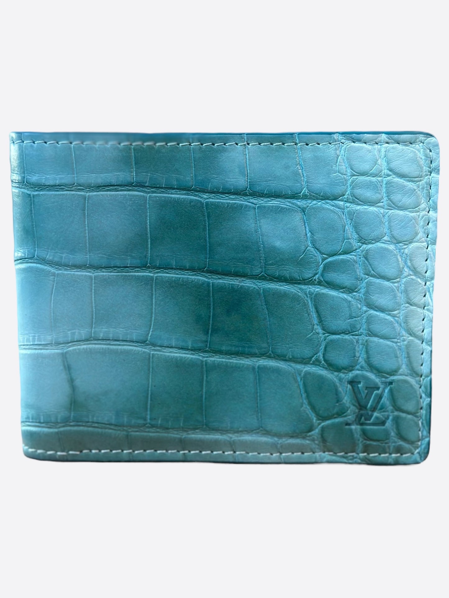 Louis Vuitton Blue Crocodile Multiple Wallet