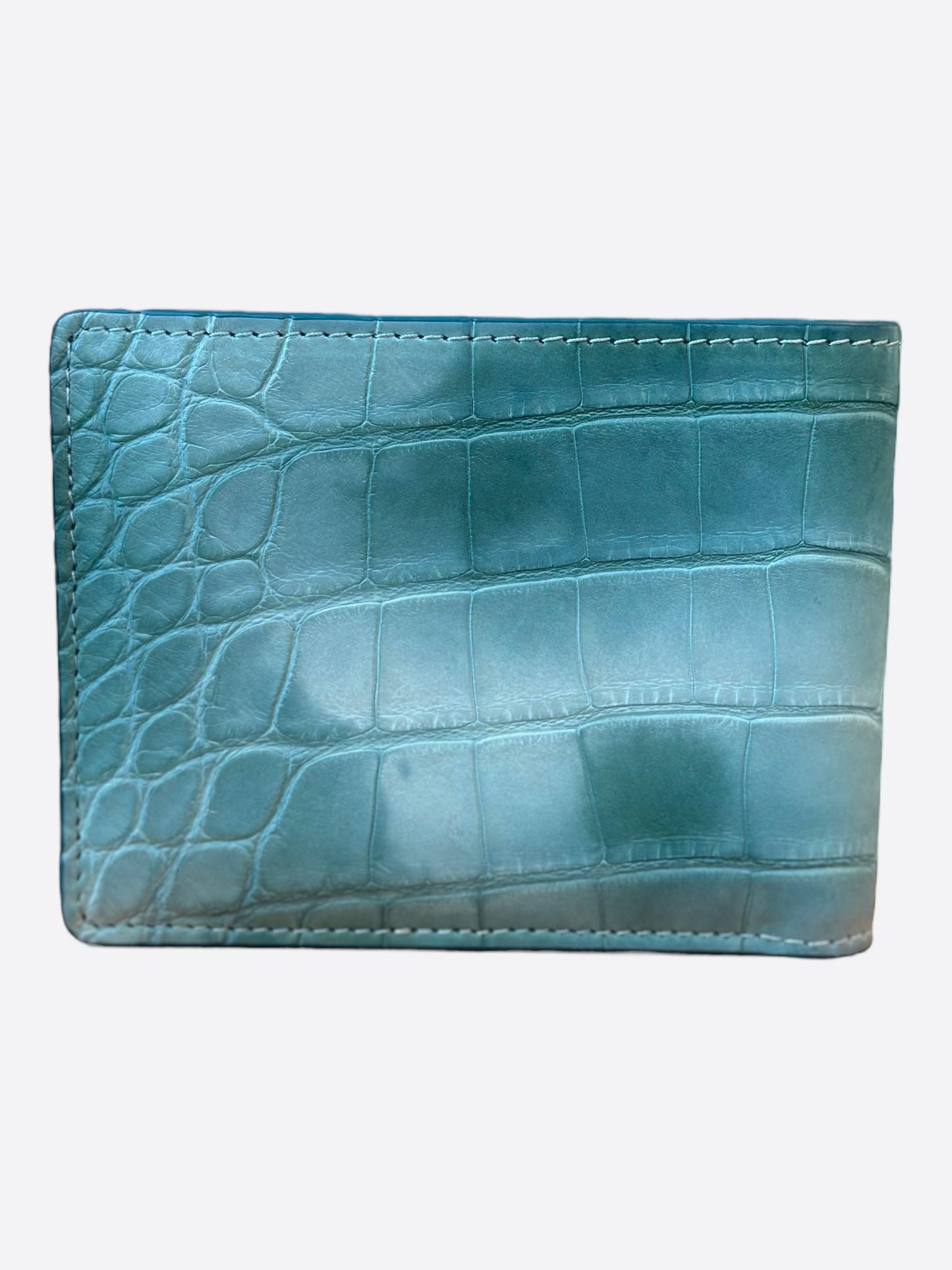 Louis Vuitton Blue Crocodile Multiple Wallet