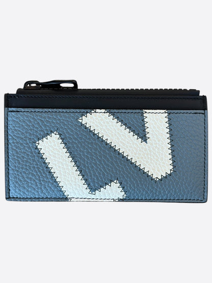 Louis Vuitton Blue & White Taurillon Logo Coin Card Holder