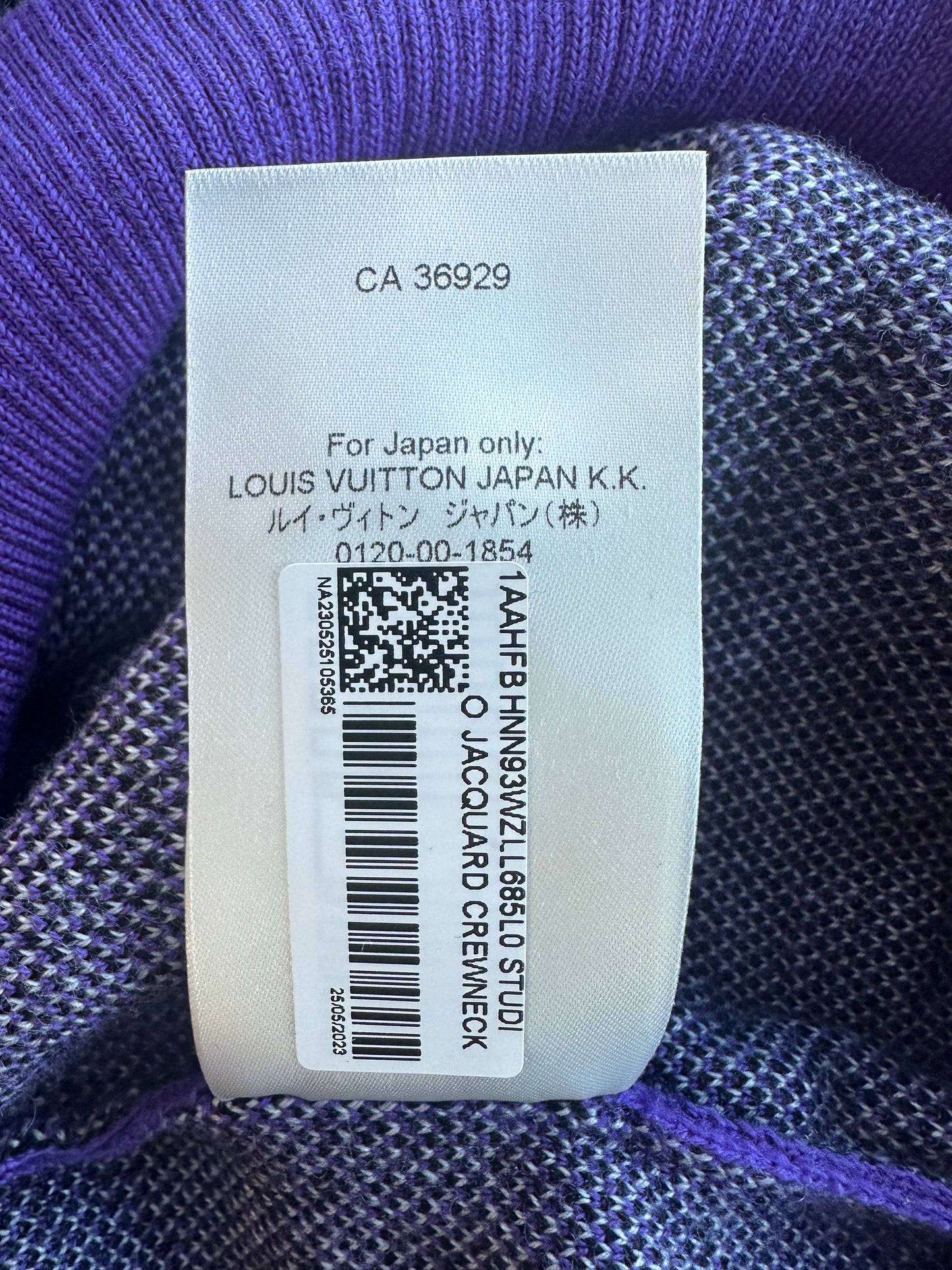 Louis Vuitton Purple & White Staff Wool Sweater