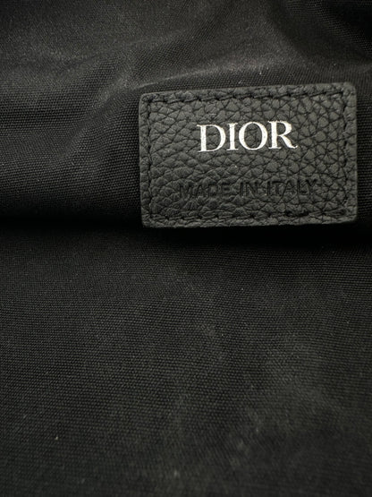 Dior Black & Silver Logo Calfskin Saddle Bag