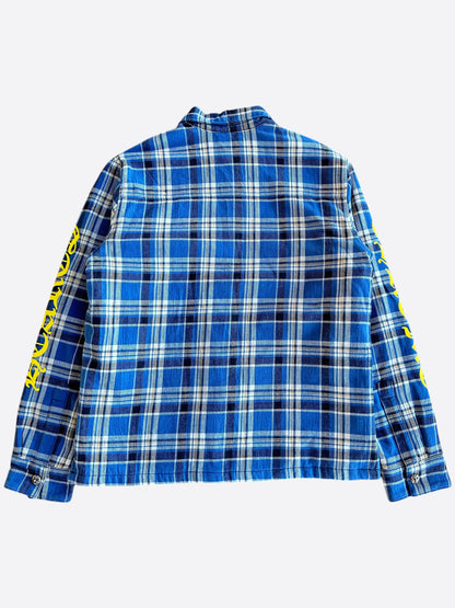 Chrome Hearts Blue & Yellow Script Padded Flannel Jacket