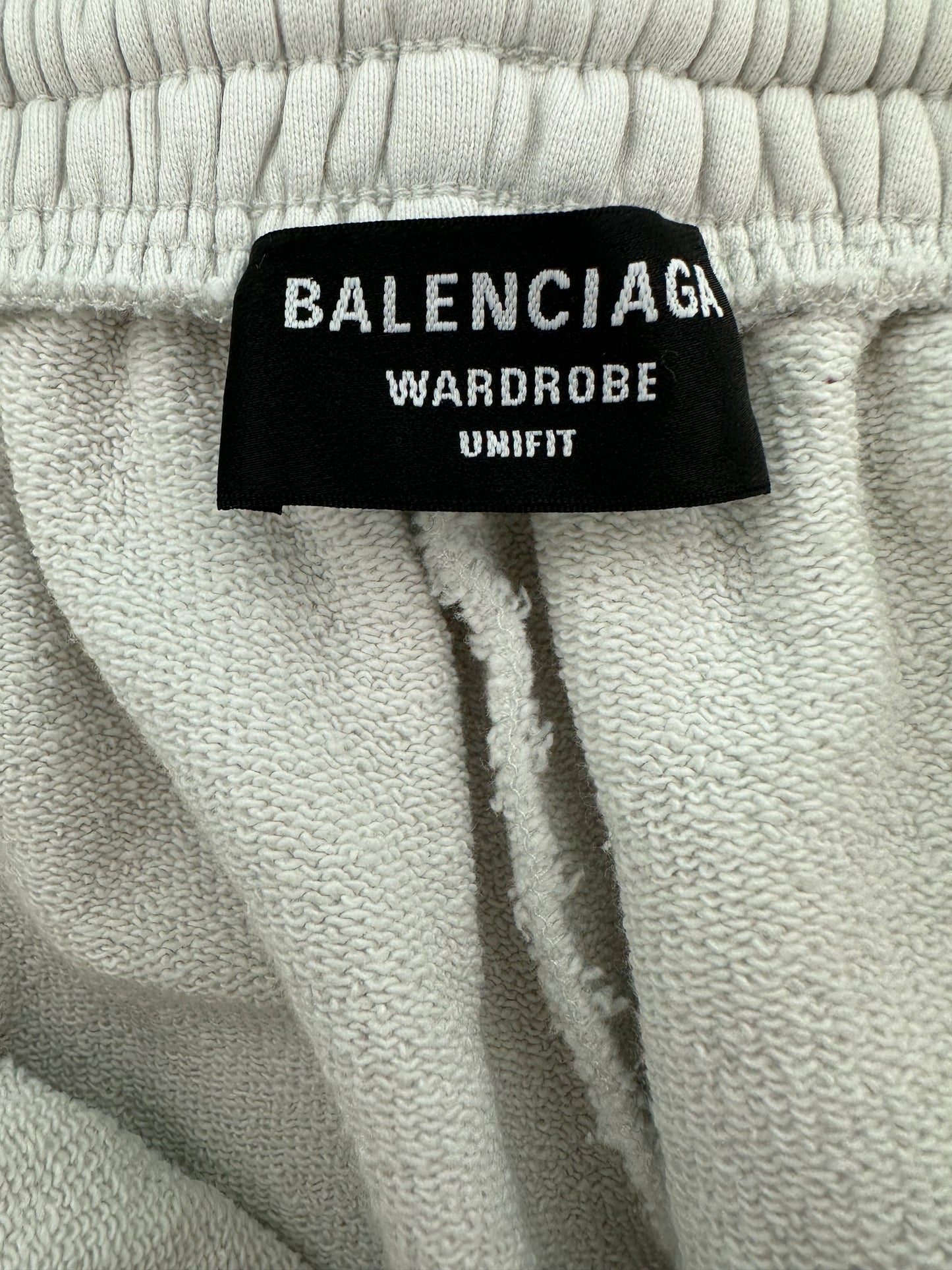 Balenciaga Light Grey Campaign Embroidered Logo Shorts