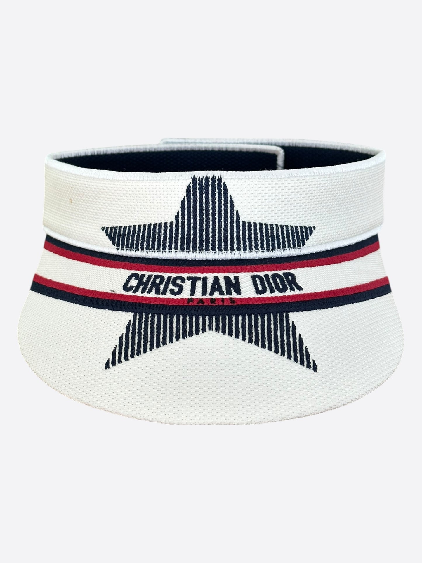 Dior White Star Striped Visor